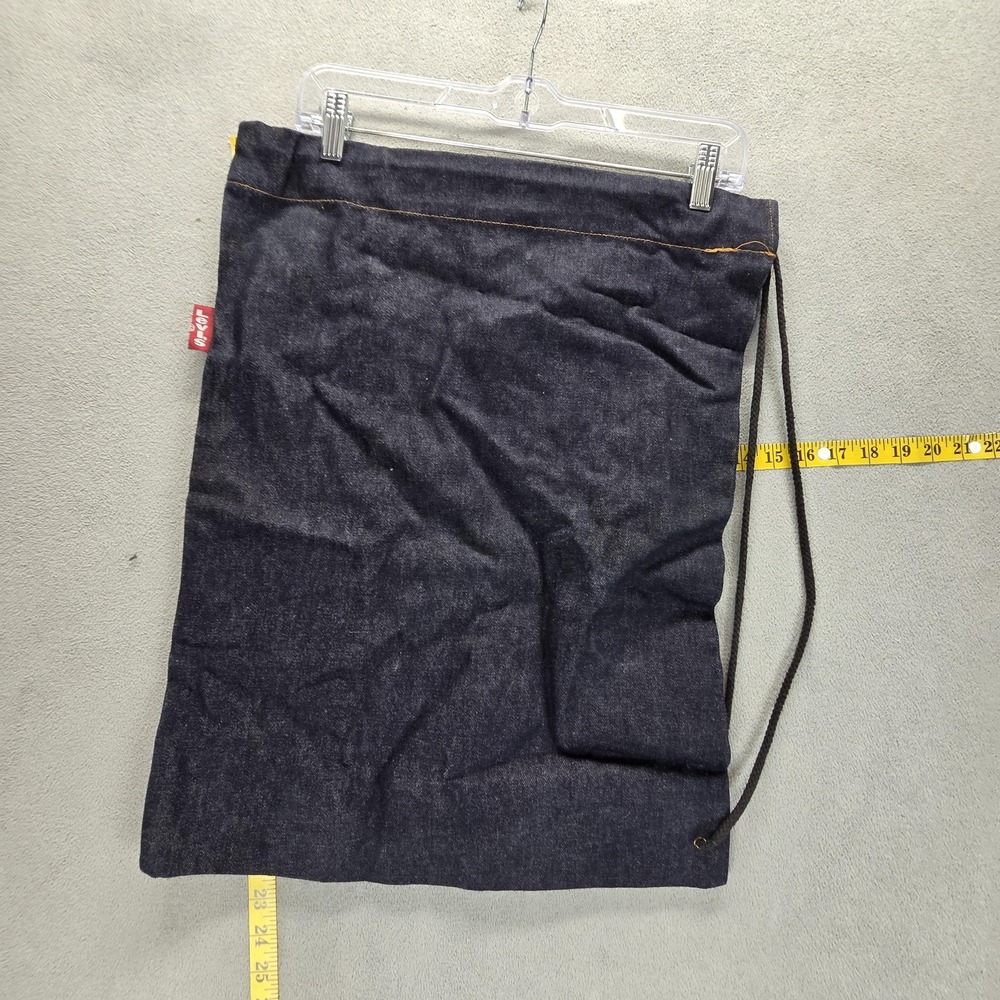 Vintage Levis Denim Drawstring Bag Blue Cinch Red Tab Dark Wash